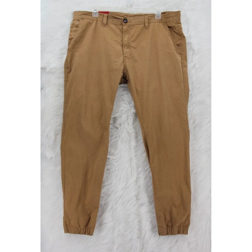 Jordan Craig Jogger Pants Mens 42x32 Brown Lightweight 100% Cotton Pockets #1664